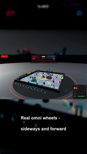 This sim copies REAL VEX driving physics (drift + wall riding)