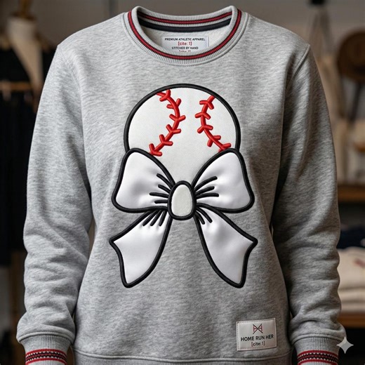 Baseball Bow Applique Machine Embroidery Design, Digital Sports Bow File, Baseball Mom Shirt Design, Girl Baseball Embroidery Download - Etsy