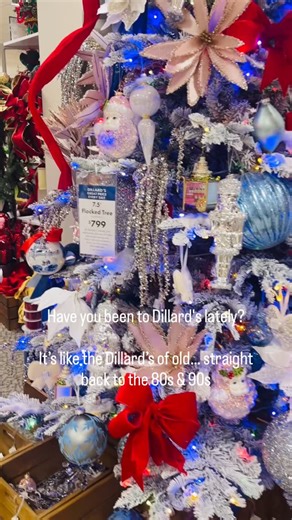 Lara Cunningham - Vintage & Antique Estate Decor- Austin, TX on Instagram: "Y’all… is @dillards back or am I just having a full-body flashback to the mall glory days of the ’80s and ’90s? Because the moment I walked in and saw @fitzandfloydofficial stacked high like Christmas royalty, @christopherradkoco sparkling from every corner, and that @southernlivingmag line dripping in blue-and-white chinoiserie and cabbage ware…Overhead I heard them speaking about Brooke’s @thebrokebrooke lovely childre