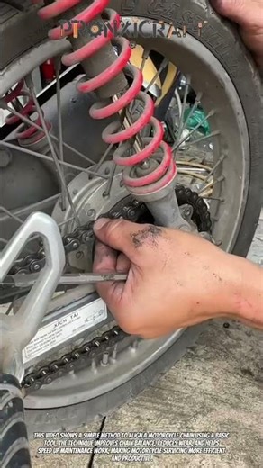 Smart Motorcycle Chain Alignment Hack Using Simple Tool
