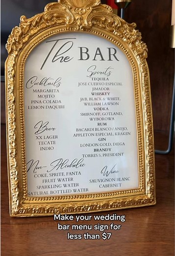 DIY Wedding Bar Sign for Under $7