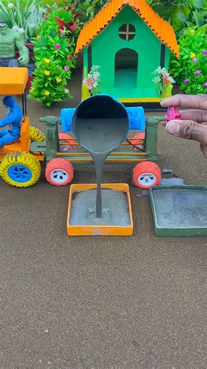 😱 Amazing Mini Tractor Making Cement Pillar | DIY Real Working Construction Machine 🚜 #shorts #diy