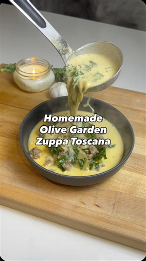 Jeremy | Family Food Vlogs on Instagram: "Homemade Olive Garden Zuppa Toscana If you’re tired of eating the same boring meals every week, this is exactly why I share Weeknight Staples. Follow me to eat better and spend less. Ingredients • 1 lb spicy Italian sausage (or mild if you prefer) • 4 Tbsp butter • ½ yellow onion, diced • 1 Tbsp garlic, minced • 6 cups chicken broth • 2 cups water • 4–5 yellow potatoes, cut into 1-inch pieces • 3 tsp salt • 1 tsp black pepper • 2 cups heavy cream • 4 cup