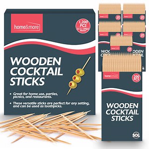 1200pk Bamboo Wooden Toothpicks Cocktail Sticks | Disposable 12 x 100 Party Food  | eBay UK