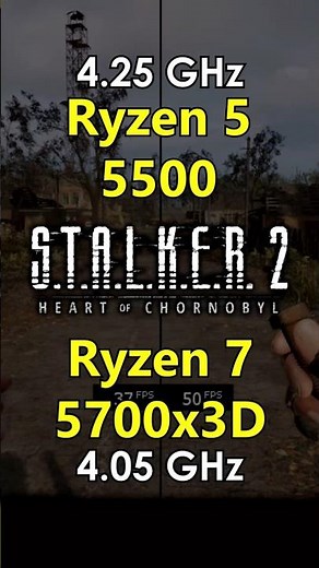 Ryzen 5 5500 vs Ryzen 7 5700x3D in S.T.A.L.K.E.R. 2: Heart of Chornobyl | RTX 3080 Ti