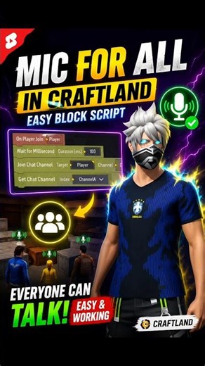 HOW TO MAKE MIC FOR ALL FOR CRAFTLAND IN SCRIPT / CREATE IN FREE FIRE 2026