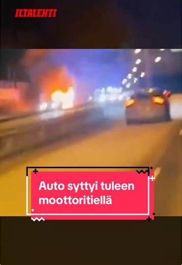 Auto syttyi tuleen Turun moottoritiellä