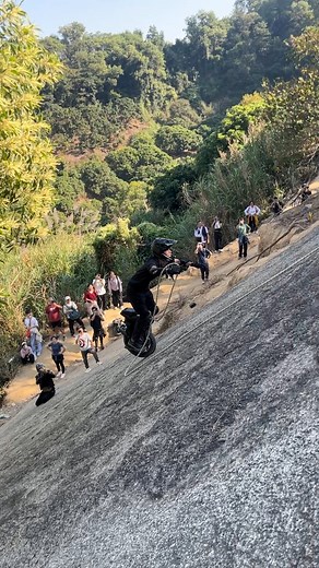 Climbing cliff on an unicycle😳😳😳 #electricunicycle #segway | Kevin Chen