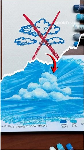 Easy Realistic Cloud Drawing with Oil Pastels | Step by Step for Beginners