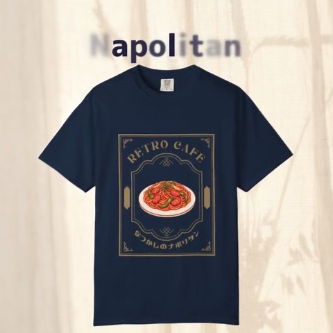 Retro Cafe Neapolitan T-shirt, Japanese Retro Pasta Shirt, Kawaii Food Graphic Tee, Vintage Japan Cafe Shirt, Japanese Food T-shirt - Etsy