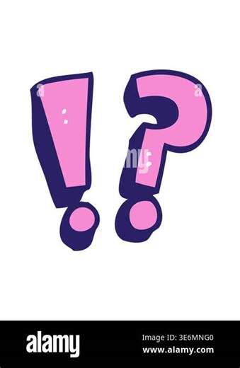 vibrating motion animation of doodle question mark and exclamation mark Stock Video Footage - Alamy