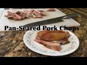 Yummy Pan Seared Bone-in Pork Chops with Apple Compote Recipe - Cast Iron Cooking