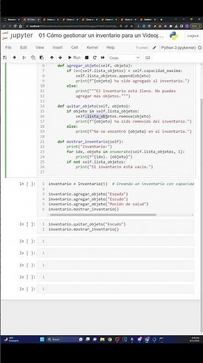 ¿Cómo gestionar un inventario para un Videojuego en Python con Programación Orientada a Objetos?
