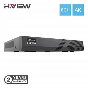 H.VIEW 8 Channels 4K 8MP POE NVR Recorder Onvif Video Recorder, Support 8x8MP/4K IP Security Cameras, Max up to 6TB Hard Drive(Not Included)
