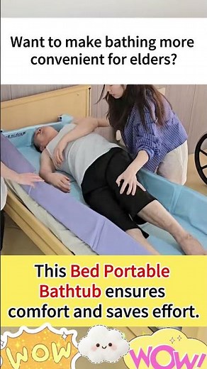 No Lifting! Bathing Elderly in Bed Made Easy#elderlycare#PortableFoldingShowerMattress#ehucon