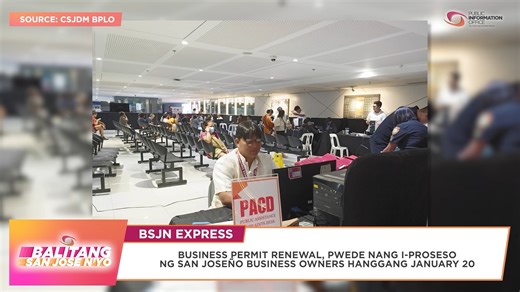 PANOORIN Business Permit Renewal, pwede nang i-proseso ng San Joseño Business Owners hangang January 20. #CSJDM #MayorAteRidaRobes #CongArthurRobes #DobleAksyonatSolusyon #AsensongRamdam #ARyaSanJoseño #SJDMPIO | City of San Jose del Monte Public Information Office