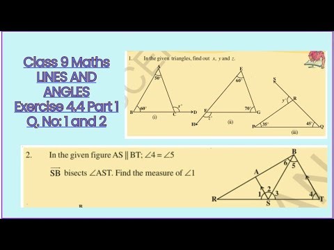 “LINES AND ANGLES” Class 9 Maths Chapter 4 Exercise 4.4 Part 1 || #maths 