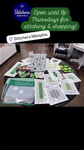 Open Thursdays until 8p for stitching & shopping! 🍀🪡 #stitchersmemphis #memphis #needlepoint #ndlpttiktok #needlepointtiktok #ndlpt