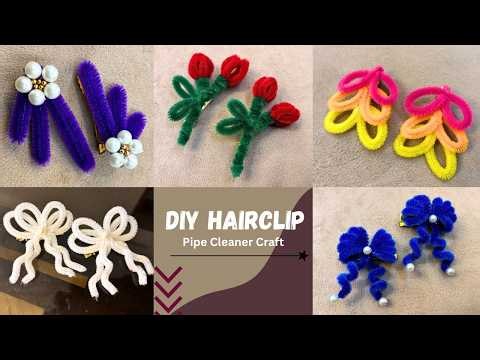 Pipe cleaner craft ideas / DIY hair clips / How to make a hair clip with pipe cleaner