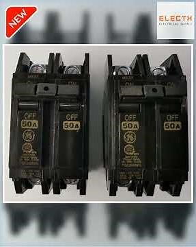 GE 50A Circuit Breaker 2 Pole Single Phase Bolt-on TQC 10KAIC 220V