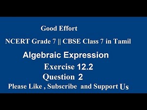 NCERT Grade 7 || CBSE Class 7 - Algebraic Expression Exercise 12.2 - Question 2 in Tamil