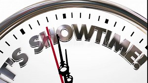 Its Showtime Clock Start Begin Program Words 3d Animation