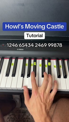 Howl's Moving Castle Easy Piano Tutorial #piano #easy #tutorial
