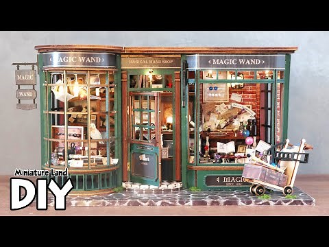 [4K] Magic Wand Shop || DIY Miniature Dollhouse Kit - Harry Potter Style Relaxing Satisfying Video