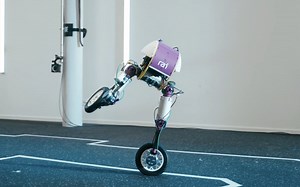 Meet “Roadrunner,” a new 15kg (33 lb) bipedal wheeled robot prototype featuring multi-modal locomotion: side-by-side and inline wheel modes and and stepping. Its symmetric legs articulate at the knee for obstacle avoidance.