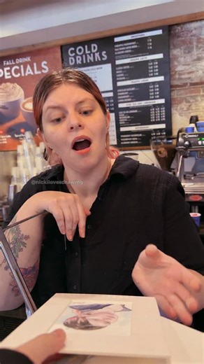 Draw strangers challenge 078/100 . It’s been a while — hope you enjoy this video as much as I do :) Because I hold my phone with my right hand, I always end up reaching out with my left when shaking hands. Kristynna was the first person who noticed and didn’t switch hands. It’s such a small gesture, but it really stayed with me. . . . #watercolor #drawing #artreels #boston #artchallenges #art | Nickilovesdrawing