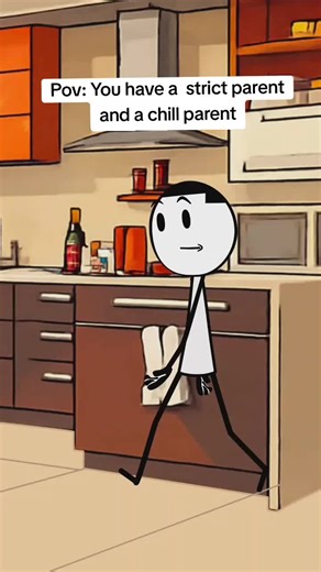 Pov: You have a strict parent and a chill parent#kids #strictparents #relatablevideos #parenting #foryoupagе