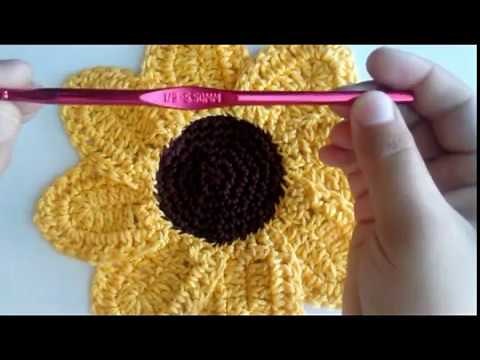 Sunflower Washcloth Crochet Tutorial