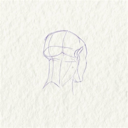 Draw the Back of a Head in Perspective – Simple Shapes for Beginners 🧠✏️
