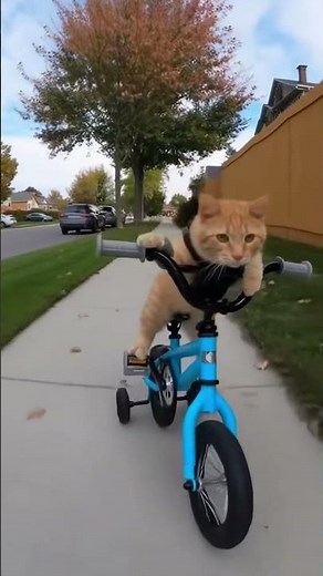 Cat Rides a Bicycle 🚴🐱 | Amazing Smart Cat Shows Off His Skills!