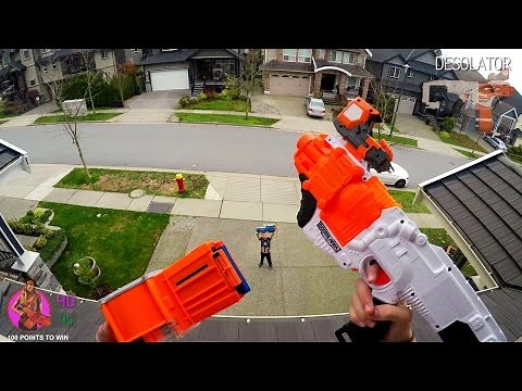 Nerf War: BROTHER vs SISTER | First Person Shooter in 4K!