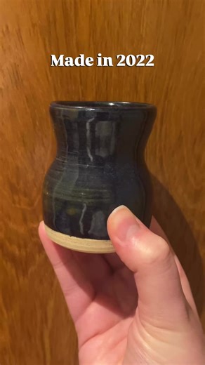 The difference is insane! First one was made in 2022 at a 6 week class I took, now I use that same studio to fire the bits I make at home. #pottery #ceramics #smallbusiness #scottishpotters #budvase