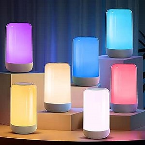 Modern RGB Color Table Lamp, Cordless Portable LED Game Lamps, Multi-Color Smart Dimmable Small Night Lights, Battery Operated Lighting for Living Room/Bedroom/Bedside/Bar/Office/Kids Gifts