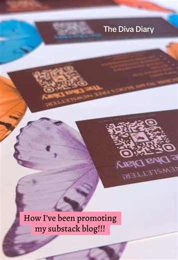 this is how I promote my substack blog in person! I give out these cute sparkly bookmarks that double as a business card. You can scan to find my blog, and it comes with a cute free glitter temporary tattoo inside! 💓✨ #girlblogger #girlblog #creativemarketing #diycards