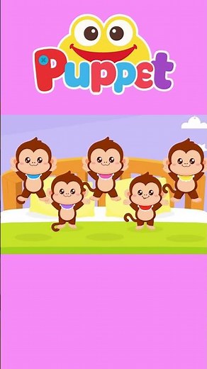 Five Little Monkeys Jumping on the Bed 🐵 #shorts #nurseryrhymes #fivelittlemonkeys