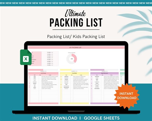 Google Sheets Packing List Template: Trip Checklist (digital Download) - Etsy
