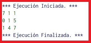 Llenar una matriz de 3x3 con números aleatorios entre 0 y 9