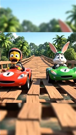 Epic 3D Animation Race | Duck vs Rabbit on Fragile Jungle Bridge Part 4 #epicrace