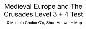 Medieval Europe & Crusades Tiered Assessment Level 3 4 Test   Short Answer   Key