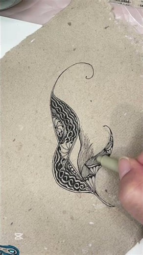 Zentangle feather 🪶 #doodle #zenpatterns #shortsviral #inspiration #mindfuldrawing #stressrelief