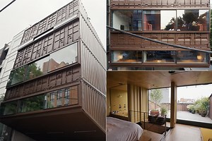 NYC House Made from 18 Shipping Containers Looks Like a Structure from Blade Runner