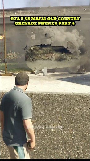 Which Grenade Physics Is More Realistic? GTA 5 vs Mafia The Old Country💥 #gta5 #shorts