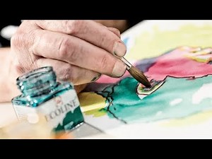 Ecoline ink liquid color technique