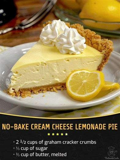 No-Bake Cream Cheese Lemonade Pie Whip up this no-bake Cream Cheese Lemonade Pie for a refreshingly sweet treat!😋🍋 Ingredients: For the Creamy Pie Filling: 1 (5 oz) can of evaporated milk 1 (3.4 oz) box of instant lemon pudding mix (one small box) 2 (8 oz) packages of cream cheese Recipe in First Coʍmеոτ 👇 Enjoy ❤️👇👇👇 | Grandmas Recipes