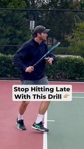 Comment 'PDF1' to receive the free PDF👇🏼 Stop Hitting Late With This Drill🎾 Every year we do around 1000 forehand video analyses, and by far the most common problem we see is late contact. If your contact point is too far back, or even behind the body on your forehand, then you have no chance of hitting with power and consistency! #tennis #forehand #tips #reels | Online Tennis Instruction