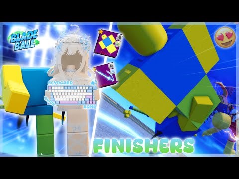 Blade Ball NOOB & MOONFLOWER Katana FINISHERS | Keyboard ASMR